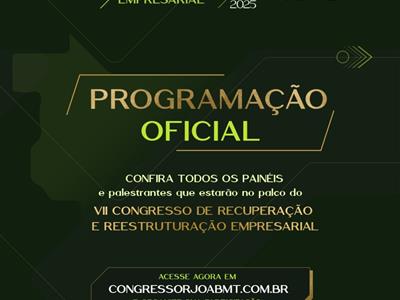 Notícia destaque: Recuperação empresarial e agronegócio: debate nacional chega à 7ª edição em Cuiabá