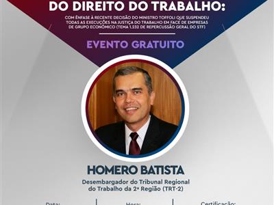 Foto da Notícia: OAB-MT e ESA-MT convidam para palestra do desembargador Homero Batista