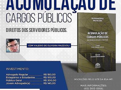 Foto da Notícia: ESA-MT realiza palestra sobre 'Acumulação de Cargos Públicos'